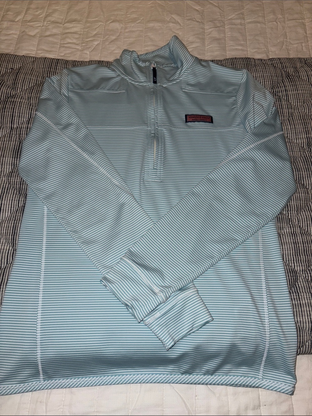 Ladies NWOT Vineyard Vines Striped Quarter-Zip Performance Pullover